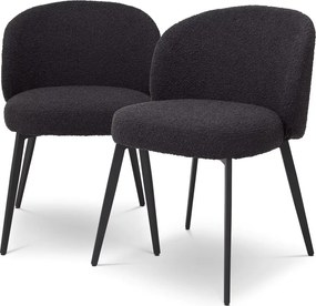 Set de 2 scaune design LUX Lloyd, boucle negru 115994 HZ