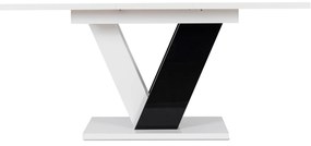 JAKS Masă de bucătărie Clark 120 cm negru și alb lucios glamour