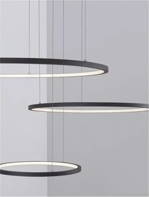 Lustra LED suspendata design circular PURPLE 3 ring neagra