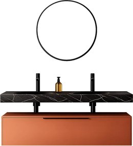 Set lemn masiv mobilier baie suspendat Avena 100 cm Personalizabil