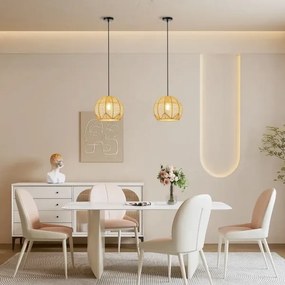 Lustră pe cablu Immax 08258L PELO 1xE27/40W/230V d. 30 cm ratan