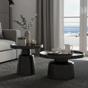 Masuta De Cafea Set 2 Bucati Galina Negru Metal
