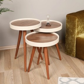 Masă pliabilă Lemn, 3 buc