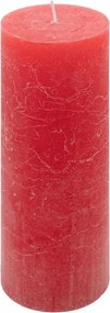Set de lumânări rustice, 20 cm, Ø 7,5 cm, roșu, 4 buc