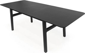 Masă de dining extensibilă cu aspect de lemn de stejar cu blat suplimentar 90x180 cm Curved – Woodman