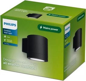Philips - Aplică de perete pentru exterior FYLX 1xGU10/5W/230V neagră IP44