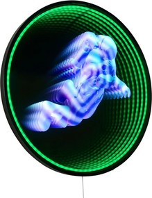 Decorațiune luminoasă neagră de perete cu alimentare la priză ø 60 cm Duke – Reality