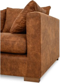 Colțar maro coniac cu tapițerie din imitație de piele (cu colț pe partea stângă ) Hamburg – Scandic