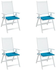 Perne scaun de gradina, 4 buc., albastru, 40x40x3 cm 4, Albastru, 40 x 40 x 3 cm