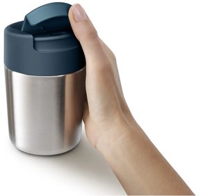 Cană de voiaj argintiu-albastru 340 ml Sipp – Joseph Joseph