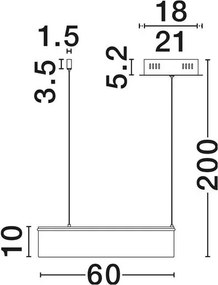 Lustra LED design circular OLIVIA nickel D-60cm