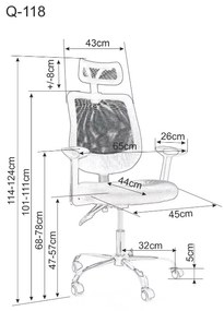 Scaun de birou negru FLEXISEAT Q-118