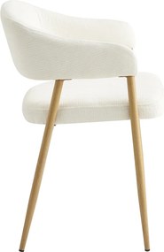 Fotoliu de sufragerie de design, crem/fag, NIZAR TYP 1