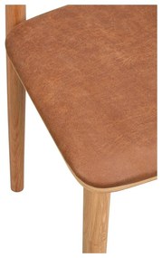 Scaune de dining maro coniac/natural 2 buc. din imitație de piele Wolcott – Rowico