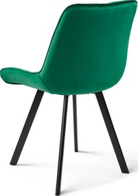 Scaun de masa SORIA VELVET cu picioare negre, verde