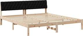 vidaXL Cadru de pat Maro și negru 180 x 200 cm Lemn masiv de pin