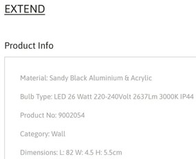 Aplica LED pentru baie IP44 EXTEND L-82m