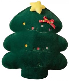 Perna decorativa din catifea in forma de brad MERRYLY, verde