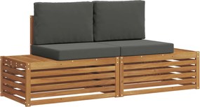 vidaXL Set de canapele de exterior 2 Bucată Natural și Antracit