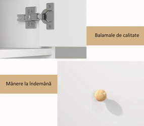 HOMCOM Dulap Înalt de Baie cu 2 Compartimente, 3 Rafturi Deschise și Sertar, 20x20x178 cm, Alb | Aosom Romania