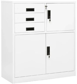 vidaXL Dulap de birou, alb, 90x40x102 cm, oțel