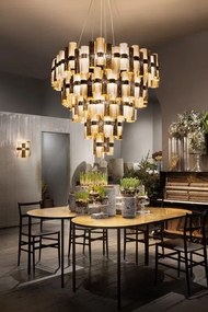 Lustra LED Art Deco de dimensiuni mari, realizata manual LA LOLLO 4XL Gold