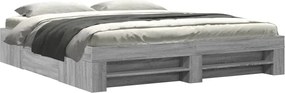 vidaXL Cadru de pat fără saltea Gri Sonoma 180x200cm Lemn prelucrat