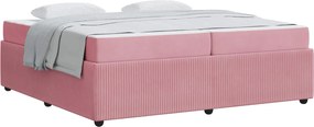 vidaXL Cadru de pat cu saltea Roz 200 x 200 cm țesătură
