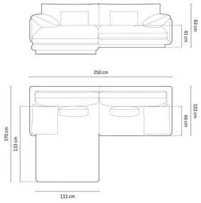 Coltar Torino catifea L250 cm