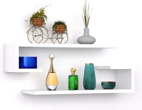 SET 2x etajeră de perete ELDO albă