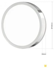 Aplica LED de perete sau tavan, Bully 14cm chrome