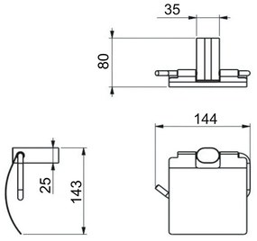 Suport pentru hârtie igienică Flori SAPHO RF007/15cu capac, negru mat