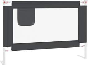 vidaXL Balustradă de protecție pat copii, gri închis, 100x25 cm textil