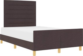vidaXL Cadru de pat cu headboard Maro închis 120 x 200 cm țesătură