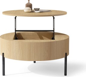 Mazzoni FRIDA Stejar Oasis – MĂSUȚĂ DE CAFEA MODERNĂ CU BLAT RABATABIL ȘI SPAȚIU DE DEPOZITARE