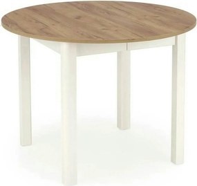 Masa bucatarie rotunda RINGO, stejar/alb, PAL furniruit, 102/142x102x7
