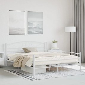 vidaXL Cadru de pat, alb, 160 x 200 cm, metal