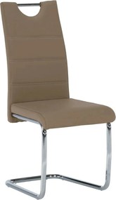 Scaun de bucatarie ABIRA NEW, cappuccino/crom, piele ecologica/metal,