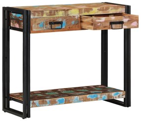 vidaXL Masă consolă, multicolor, lemn masiv reciclat și metal