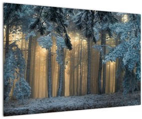 Tablou cu pădure înzăpezită (90x60 cm)