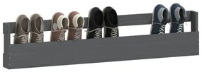 Pantofare de perete, 2 buc., gri, 110x9x23 cm, lemn masiv pin 2, Gri, 110 x 9 x 23 cm, 1