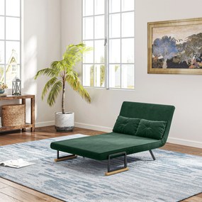HOMCOM Canapea Pat de 2 Locuri cu Spătar Reglabil pe 5 Nivele, Canapea Pat Pliabilă cu 2 Perne, 102x73x81 cm, Verde | Aosom Romania