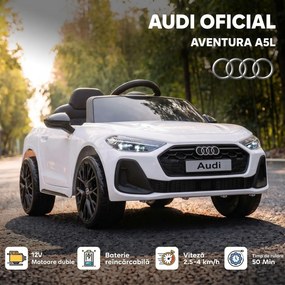 AIYAPLAY Mașină Electrică pentru Copii 12V Audi A5L cu Telecomandă, Baterie cu Litiu, 2 Motoare, Telecomandă, Roz | Aosom Romania