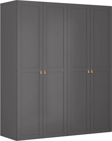 Dressing FLEX, gri grafit, PAL, cu 4 usi, 200x66x240 cm