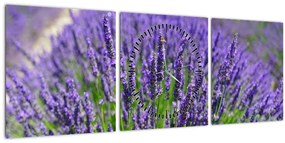 Tablou - lavanda (cu ceas) (90x30 cm)