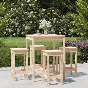 3154730 vidaXL Set mobilier de bar pentru grădină, 5 piese, lemn masiv de pin