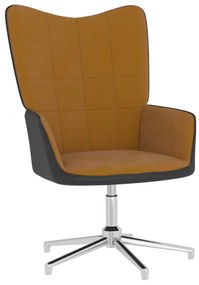 327861 vidaXL Scaun de relaxare, maro, catifea și PVC