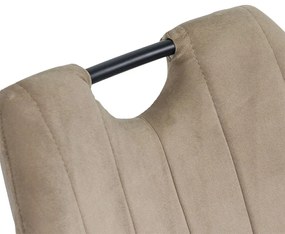 Scaun living bej din catifea cu cadru metalic si spatar ergonomic BUC 204