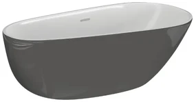 Cada de baie ovala freestanding Spatio Shine, acril, antracit, 170 x 85 cm