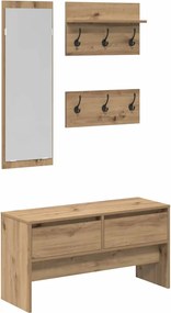 vidaXL Set mobilier hol cu sertar 4 pcs Stejar artizanal Lemn compozit